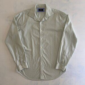 Esquire Slim Fit Non Iron Green Striped Long Sleeve Button Down Shirt